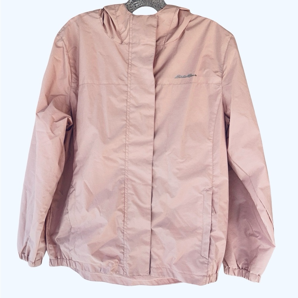Eddie Bauer Peach Pink Rainfoil Hooded Jacket. Size Kids L (14/16)